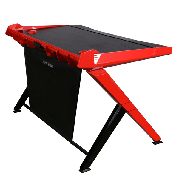 DXRacer Gaming Desk Red - Side Angle