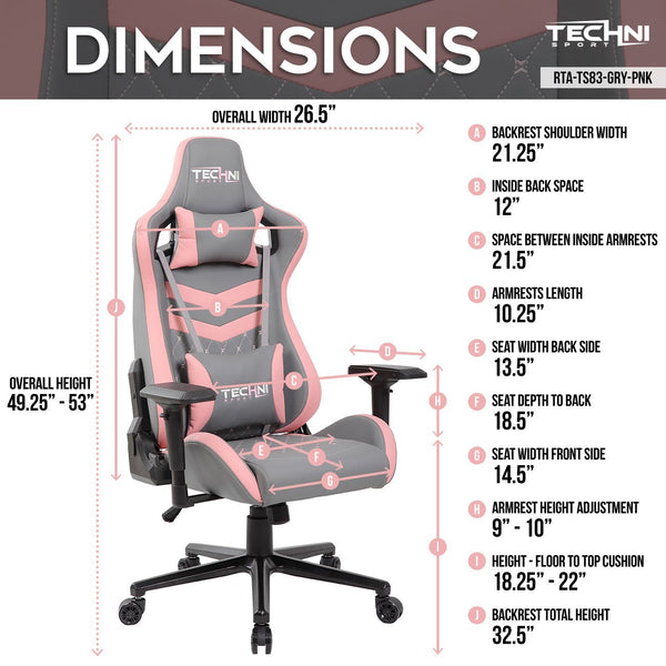 Techni Sport TS83 Pink - Dimensions